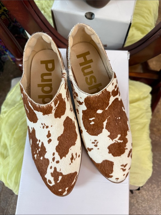 Hush Puppies Shoes - Hush Puppies Brown & White Cowhide Slip-On Mules